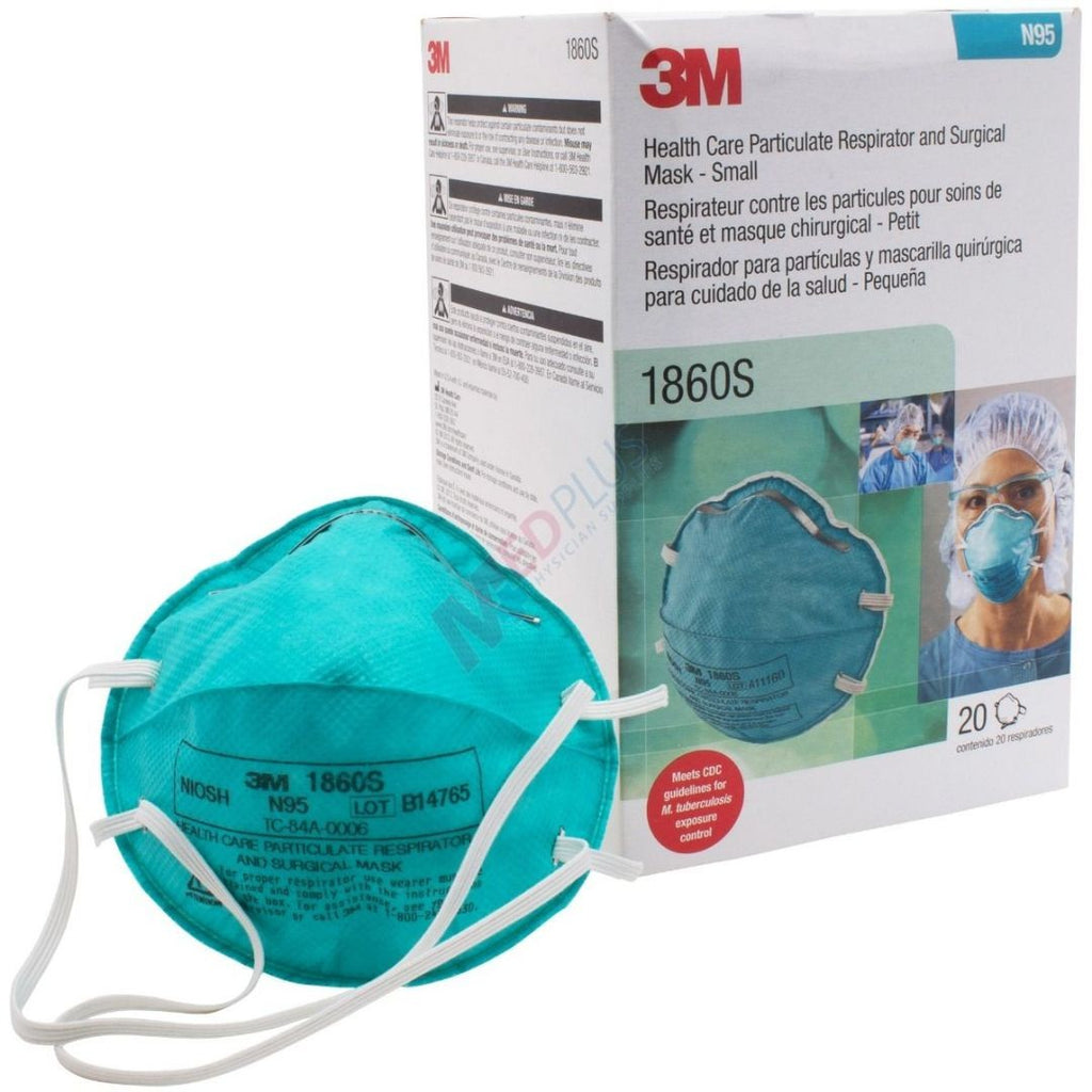 3M N95 1860S (SMALL) Healthcare Respirator - Box of 20 - Case or Box