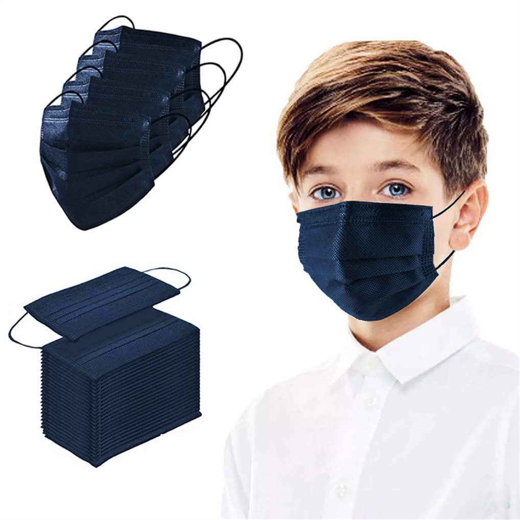 Keiki (kids) 3-ply Disposable Mask - 50 Count - NAVY BLUE