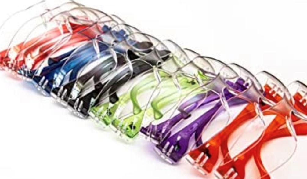 Safety Glasses-Impact Resistant & Clear Lenses - Various Colors