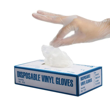 Disposable Vinyl Gloves -100 Gloves per Box - All Sizes