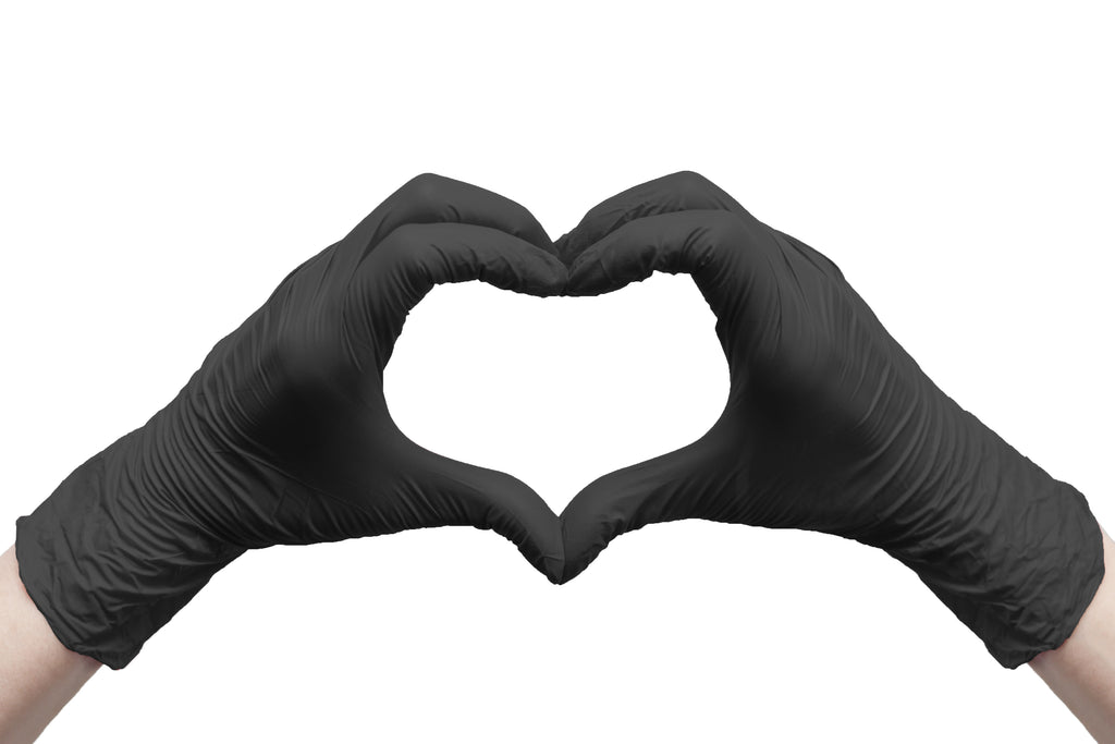 BLACK Nitrile Gloves - No Powder - BOX OR CASE